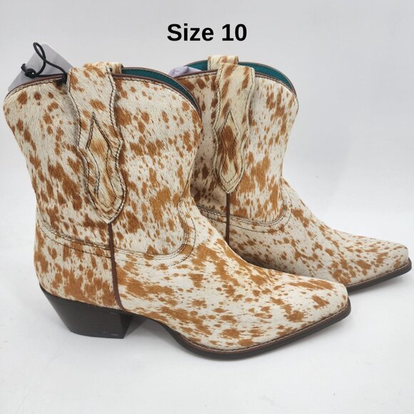 MYRA BAG Cowdie Hair On Hide Shortie Cowboy Boots 7-10 NWT - Picture 12 of 15